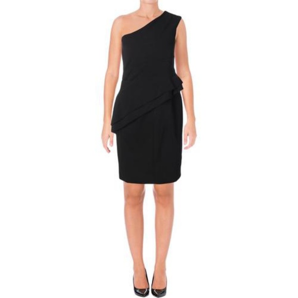 ralph lauren black one shoulder dress